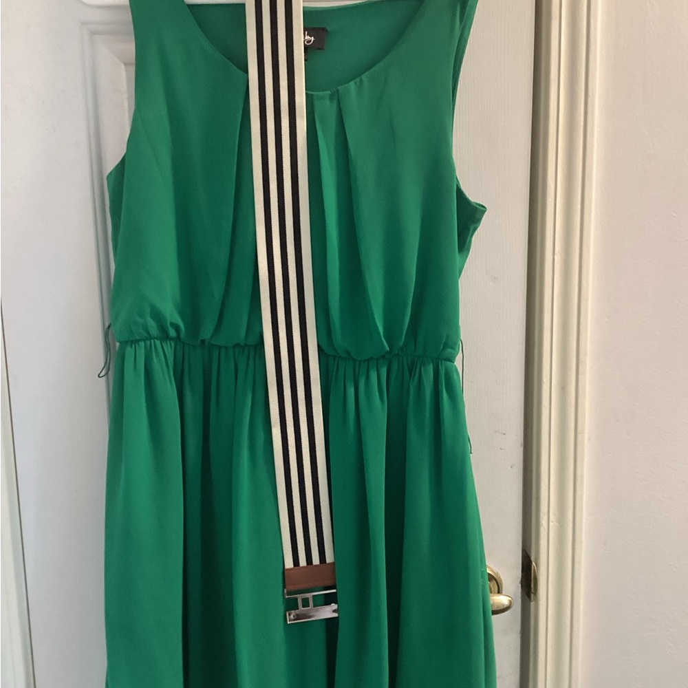 by & by Emerald Green Sleeveless Gathered-Waist Dress